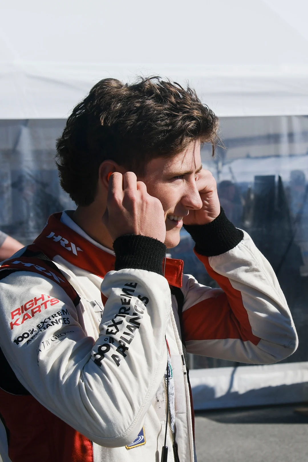 Cameron Hill preparing to race
