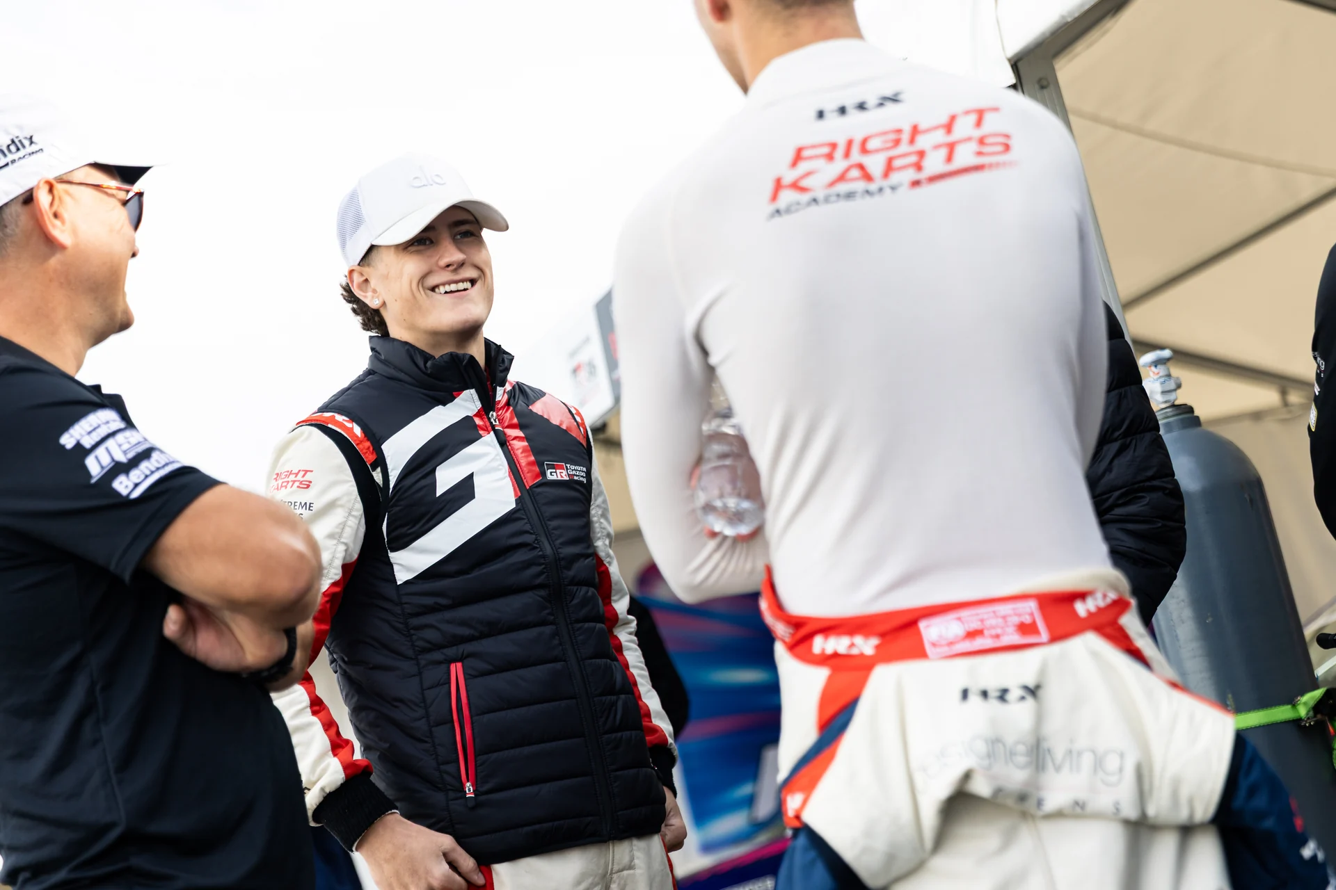 Cameron Hill at the track in a black Gazoo Racing vest